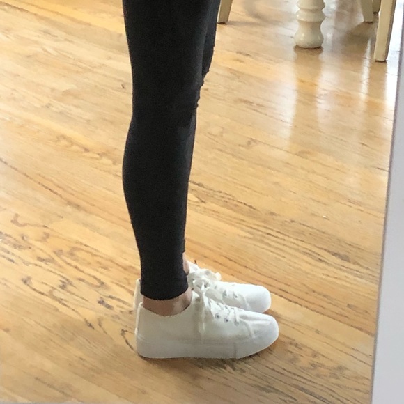 Forever 21 White Canvas Platform Sneakers - Picture 11 of 15